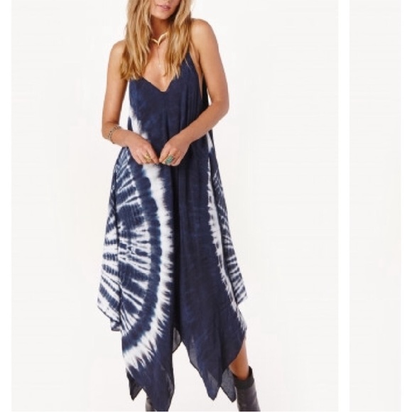 Blue Life Scarf Dress in Blue/White Tie Dye SZ M/L EUC - Picture 2 of 8